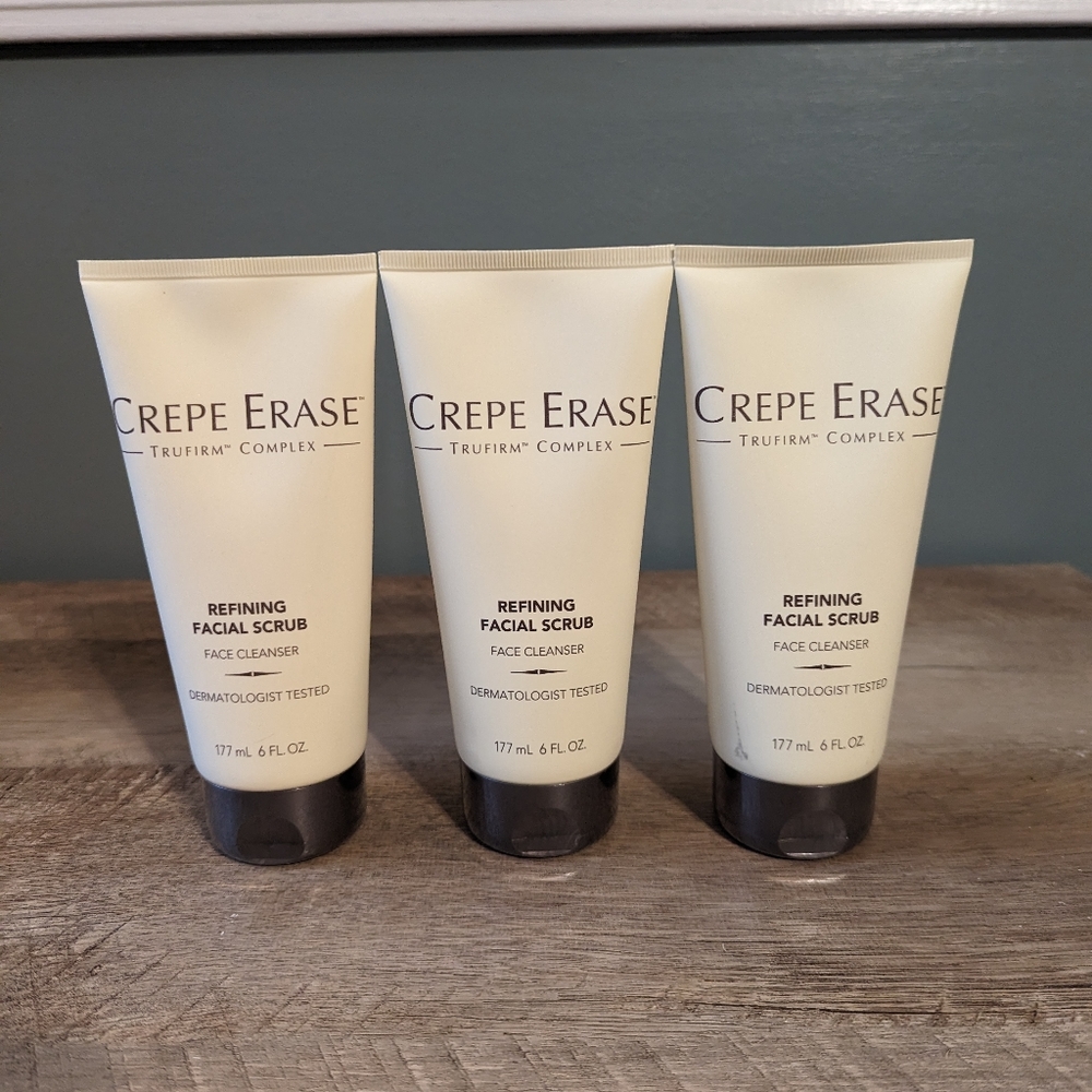 (Lot Of 3) Crepe Erase TruFirm Complex Refining Facial Scrub Cleanser 6oz SEALED